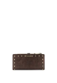cartera grande con cremallera efecto piel vintage brown