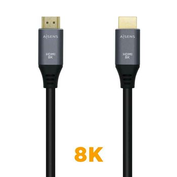 Aisens cable hdmi v2.1 ultra alta velocidad 8k@60hz 48gbps - a/m-a/m - 0.5m - color negro