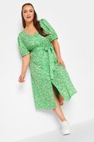 limited collection vestido verde floral escote corazon mujer curvy y tallas grandes limited collection