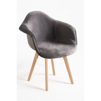 Pack 6 Sillas Belu Terciopelo De Terciopelo 83*48*43 Cm - Gris Oscuro