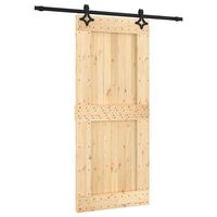 puerta corredera natural y negro 90 x 210 cm vidaxl