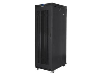 Rack independiente Lanberg FF01-8042-23BL 42U 1200kg LCD Ruedas Gestión Cableado Negro