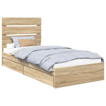 Cama Con Almacenamiento Con Cajón Roble Sonoma 70 X 190 Cm Vidaxl