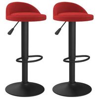 taburetes de cocina 2 unidades terciopelo rojo vino tinto vidaxl