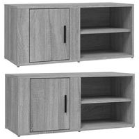 mueble tv 2 uds madera contrachapada gris sonoma 80x315x36 cm vidaxl