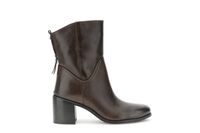 botines de piel con adorno trasero dark brown 38