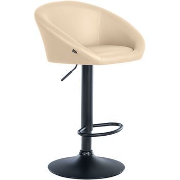 Taburete De Bar Davie En Polipiel Simil Cuero Crema 51x55x86 Cm Clp