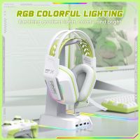 onikuma x13 auriculares supraaurales auriculares para juegos auriculares con cancelacion con cable orejas de gato rosa luz rgb con microfono para pc ps4