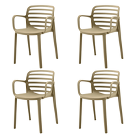 pack 4 sillas jardin siena color arena fabricadas 100 en polipropileno modelo apilable eme mobiliario