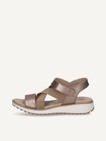 caprice sandal brown made of leather and synthetic without heel size 38