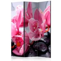 biombo - orchid flowers with zen stones 135x172 cm