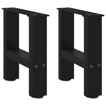 Patas Para Mesa De Centro Negras (2 Unidades, 30 X 31 Cm, Acero) Vidaxl