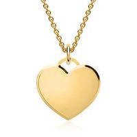 preciosa cadena con colgante corazon plata 925 oro