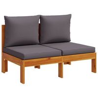 sofa jardin sin reposabrazos con cojines 2 plazas  sofa de exterior madera acacia