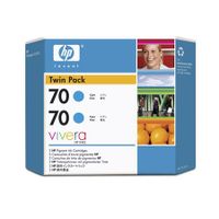 hp 70 cyan  original ink cartridge twin pack