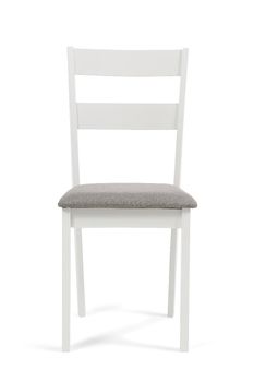 Chiltern White Dining Chairs with Fabric Seats - White