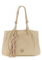 shopper suave con pliegues efecto piel de grano grueso beige taglia unica