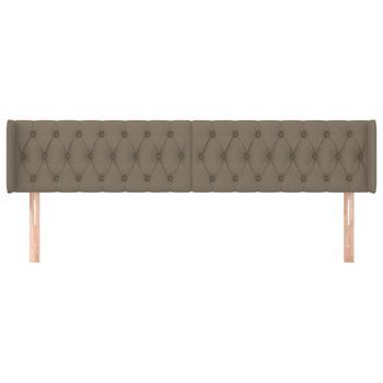 Cabecero Cama Mueble De Dormitorio De Tela 183 X 16 X 78/88 Cm Gris Topo M02_0007761