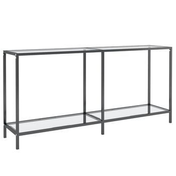 Mesa Consola | Mesa De Entrada | Mesa Auxiliar Vidrio Templado Transparente 160x35x75,5 Cm