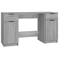 escritorio con armario lateral madera contrachapada gris sonoma vidaxl