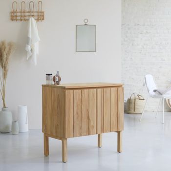 Mueble de almacenaje de teca maciza 80 cm
