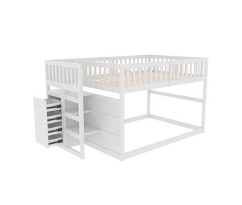 Litera infantil de madera maciza 140x200 cm,blanco