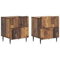 armario de noche 2 pcs madera envejecida 43 x 345 x 495 cm vidaxl