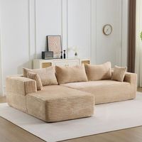 sofa modular seccional - mueble para salon - pana - beige 279x179x83cm