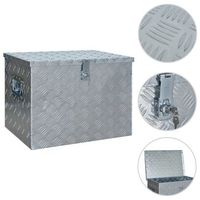 caja de aluminio 610x430x455 mm plateada vidaxl