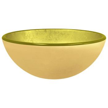 Lavabo De Vidrio Templado Dorado 30x12 Cm Vidaxl