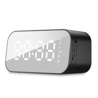 havit m3 - reloj despertador con altavoz espejo radio color negro