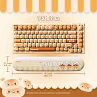 akko pudding buns teclado reposamunecas almohadilla ergonomica espuma suave lycra  pu facil escritura alivio del dolor antideslizante para oficina hogar gamer