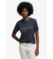 superdry para mujer w1011853c camiseta luxe marino l casual algodon manga corta