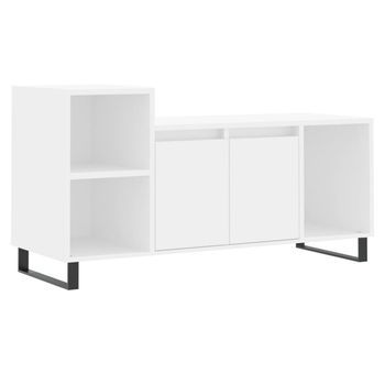 Mueble Para Tv Madera Contrachapada Blanco 100x35x55 Cm Vidaxl