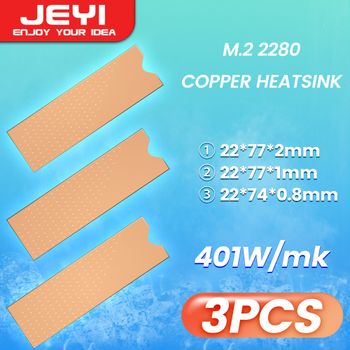 JEYI-disipador de calor de cobre M.2 SSD, almohadilla térmica de refrigeración con nanoalmohadillas térmicas, 3 piezas, NVME NGFF 2280 PCIe SSD