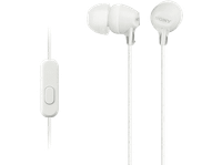 auriculares de boton - sony mdr-ex15apw con microfono jack 35 mm 8hz 22000hz 100dbmw tapones silicona iman neodimio blanco