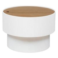 mesa de centro de chapa de fresno enola d55cm blanco