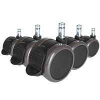 5 x ruedas para suelos duros con freno de estacionamiento rolo stop 10 mm  65 mm hjh office