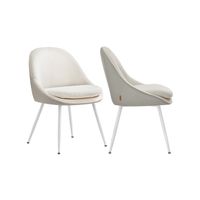 juego de 2 sillas de comedor blanco crema  blanco nube