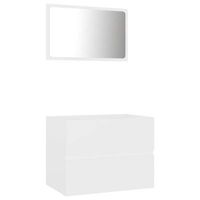 juego de 2 uds muebles de bano  armario de bano madera contrachapada blanco