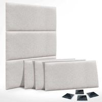 dhome juego de 6 paneles tapizados de tela de lujo pack autoadhesivos para pared acusticos absorbentes proteccion espigas beige 50x50cm x6