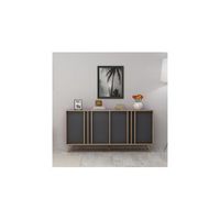 mesa consola rilla 160x40x79 cm color nogal antracita