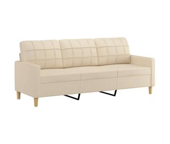 Vidaxl sofá de 3 plazas de tela crema 180 cm