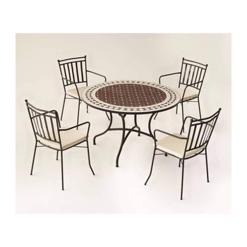 Pack De 4 Sillones Apilables Con Cojín Para Exterior