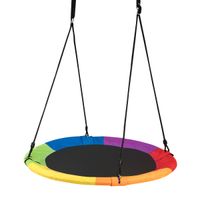 costway columpio nido para ninos columpio redondo diametro 100 cm altura ajustable carga hasta 150 kg multicolor