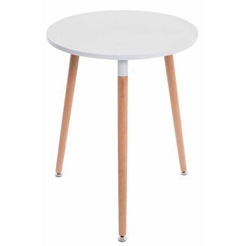 Mesita Auxiliar Amalie Madera Blanco Ø 60 Cm Clp