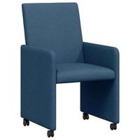 sillas de comedor con ruedas 2 uds tela azul 57 x 66 x 94 cm vidaxl