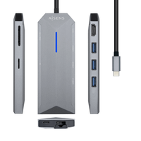 aisens usb-c dock 8 en 1 usb-c a 1xhdmi 1xrj45 3xusb 1xpd 1xsd 1xmicrosd gris 15 cm