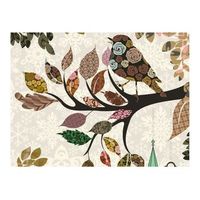 papel pintado 3d - pajaro en un ramo patchwork 200x154 cm