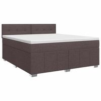 cama tapizada 203x164x88 cm tejido - marron